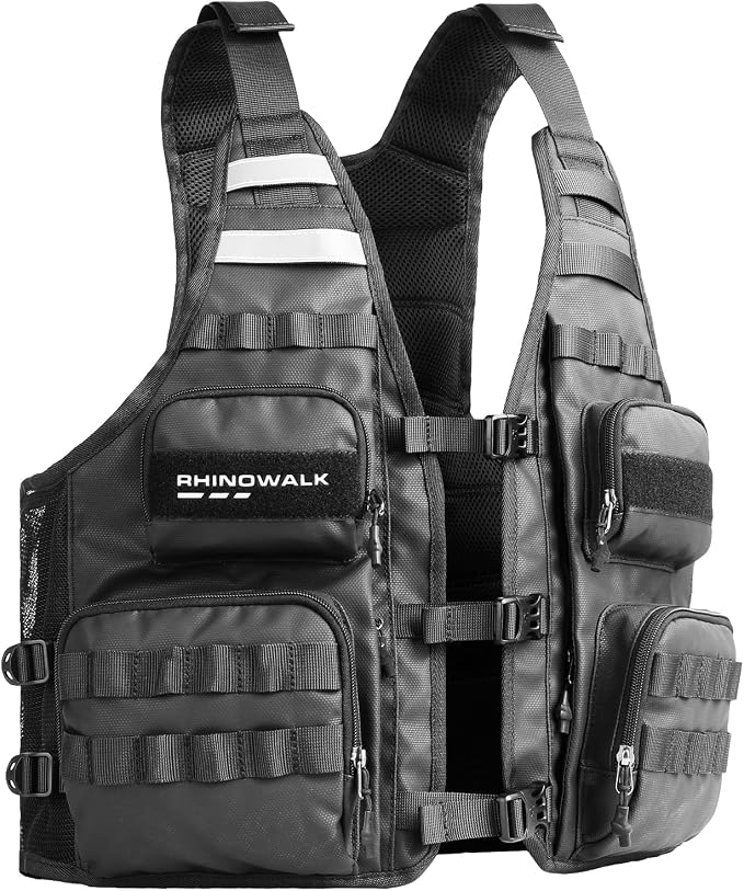 Rhinowalk gilet da pesca con tasche multiple